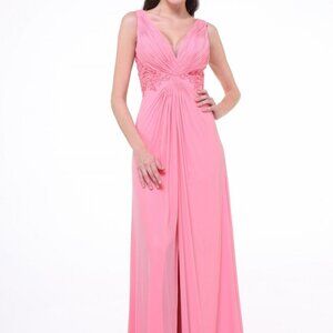 V-Neck Sleeveless Sheath Shape Prom Dress CD73